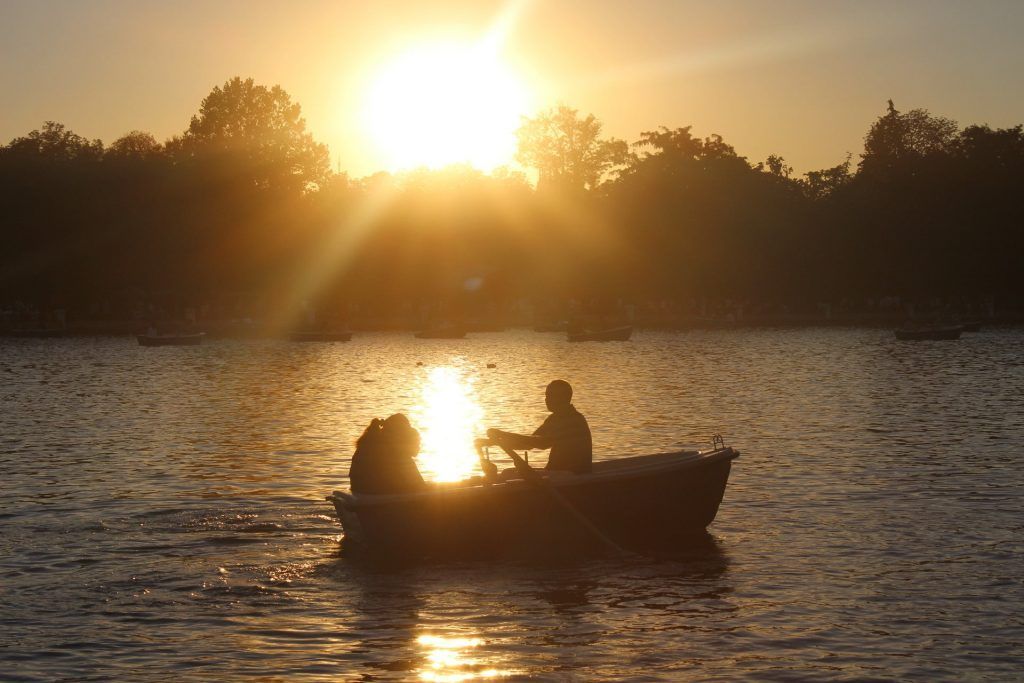 Lago Retiro Madrid Atardecer