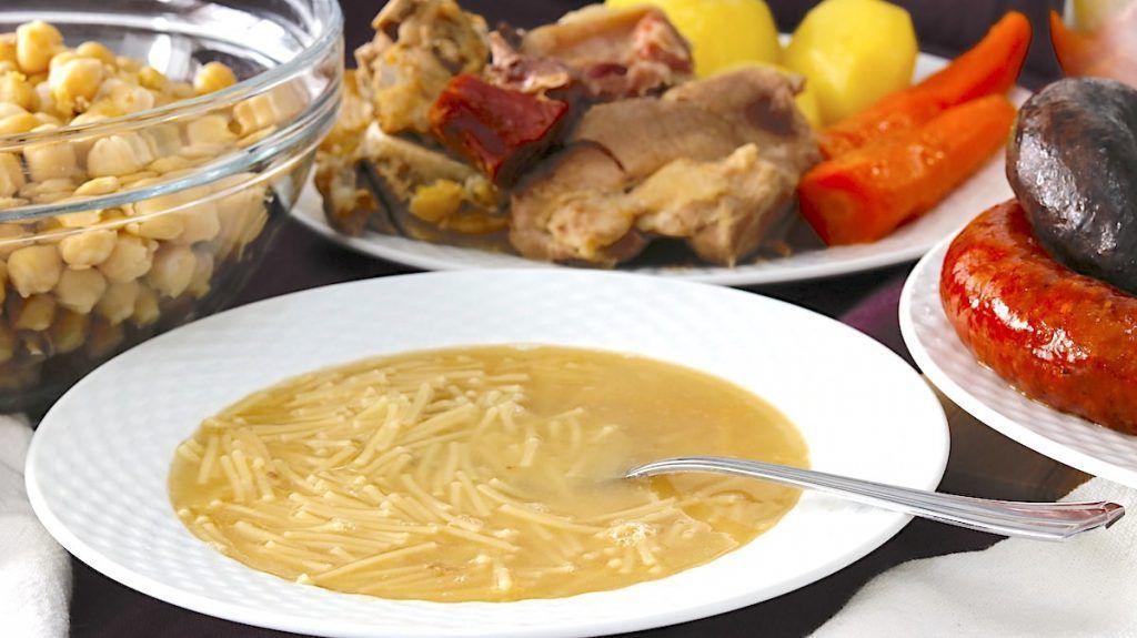 Sopa cocido madrileño